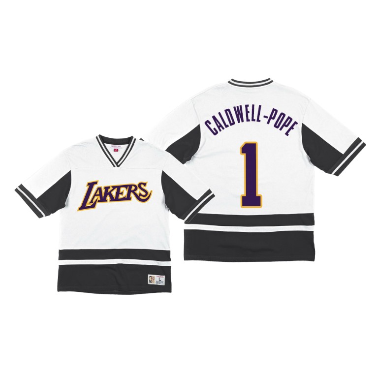 Men's Los Angeles Lakers Kentavious Caldwell-Pope #1 NBA Final Seconds Hardwood Classics White Basketball T-Shirt YND5383XN